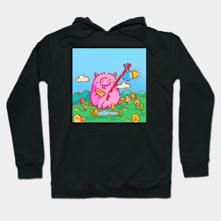 Giant pig in a small world Hoodie